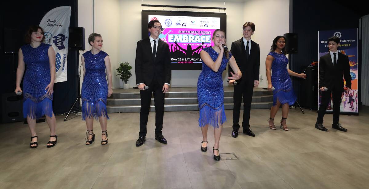Members of the Southern Stars Performing Company perform as Southern Stars 2023 - Embrace is launched at the BlueScope Visitors Centre. Picture by Robert Peet.