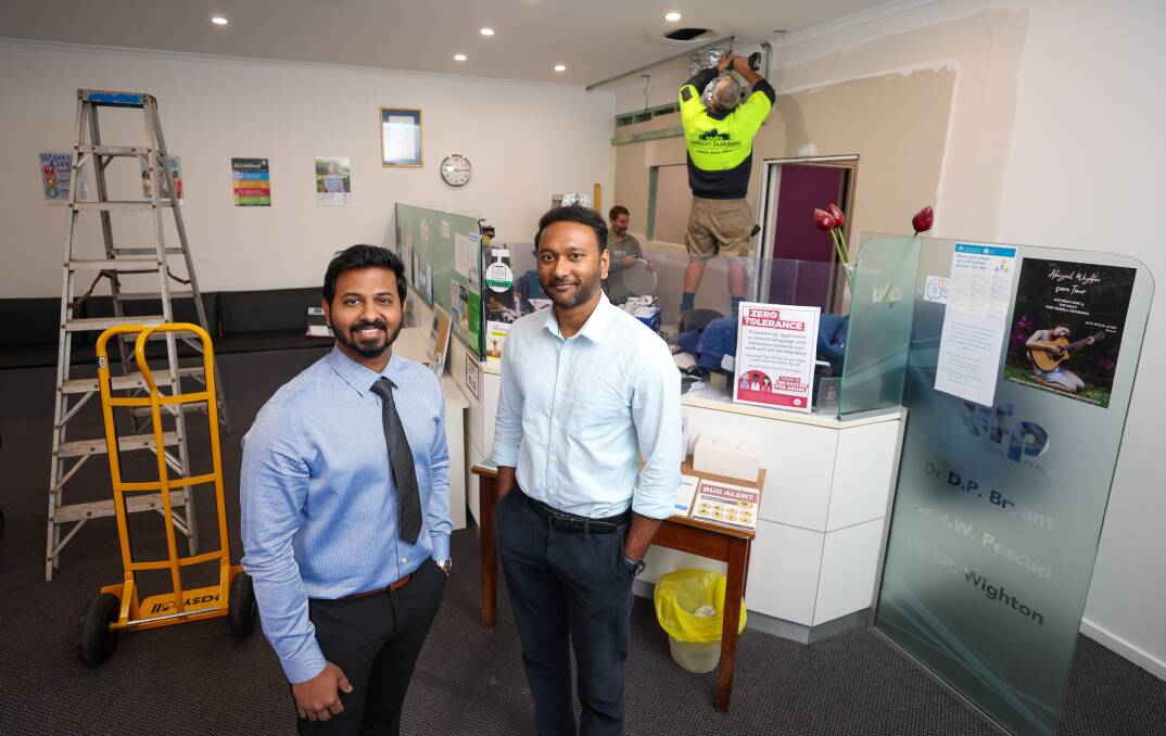 Dr Varaha Malla and Dr Ramthej Yandra at Unanderra Family Medical, which they have bought and are expanding. Picture by Adam McLean