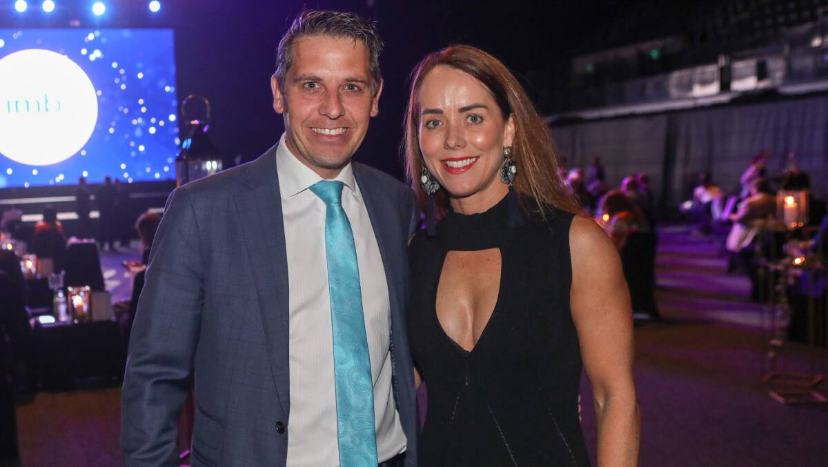 Ryan Park with his wife, Kara Lamond, the chief operating officer of the Illawarra Health and Medical Research Institute, at the Illawarra Business Awards in 2020. Picture by Adam McLean.