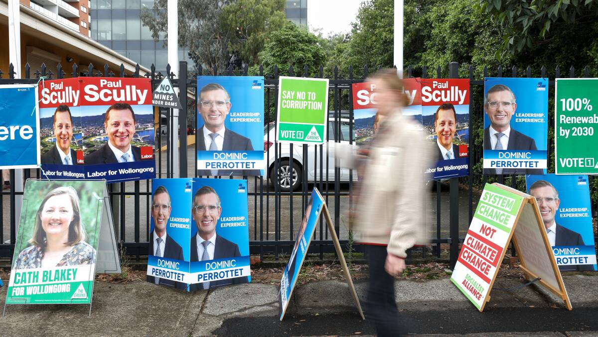 In Wollongong, pre-poll voters could be forgiven for thinking they might get to number a box with the Premier's name on it. Picture by Adam McLean.