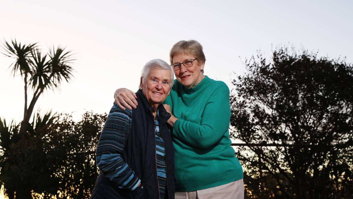 Kiama friends Annette Young and Carolyn Crewe-Maxwell, both in their 70s, said they were not surprised to hear of the longevity of the town's women, as they knew many of were alive and well into their 90s. Picture by Sylvia Liber.