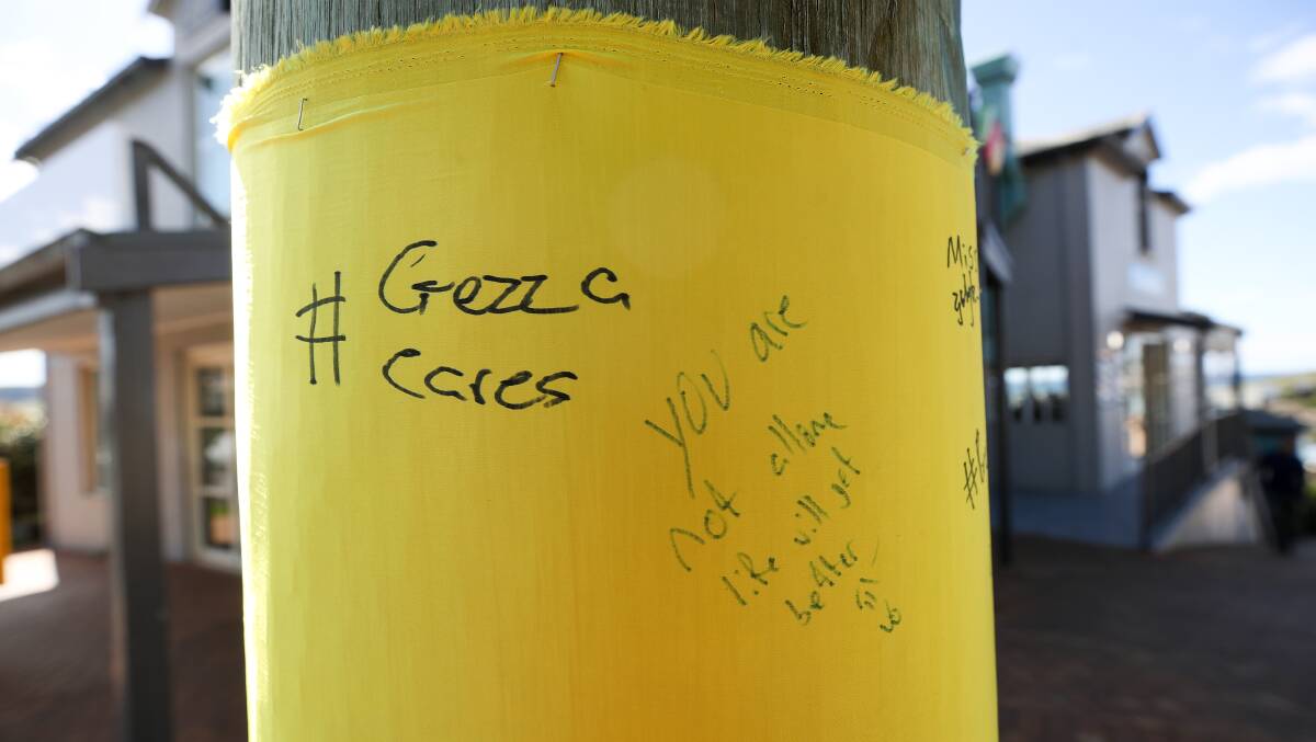 A ribbon put up as part of the Gezza Cares awareness campaign in 2020, after a number of young people in the Kiama LGA died by suicide. File picture
