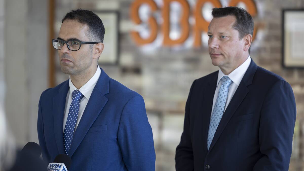 NSW Treasurer Daniel Mookhey joined Wollongong MP and Planning Minister at the University of Wollongong's Innovation Campus. Picture by Mark Newsham.