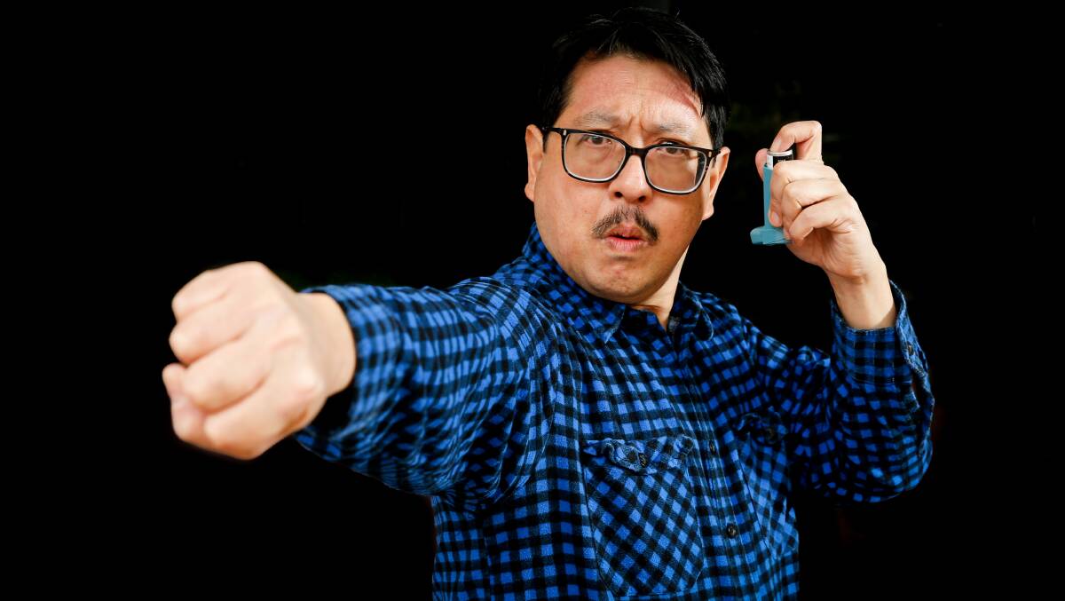 Hung-Yen Yang's play A Practical Guide to Self Defence - a marvellous mashup of Martial Arts, storytelling and digital animation - will be on at IPAC next month. Picture: Anna Warr
