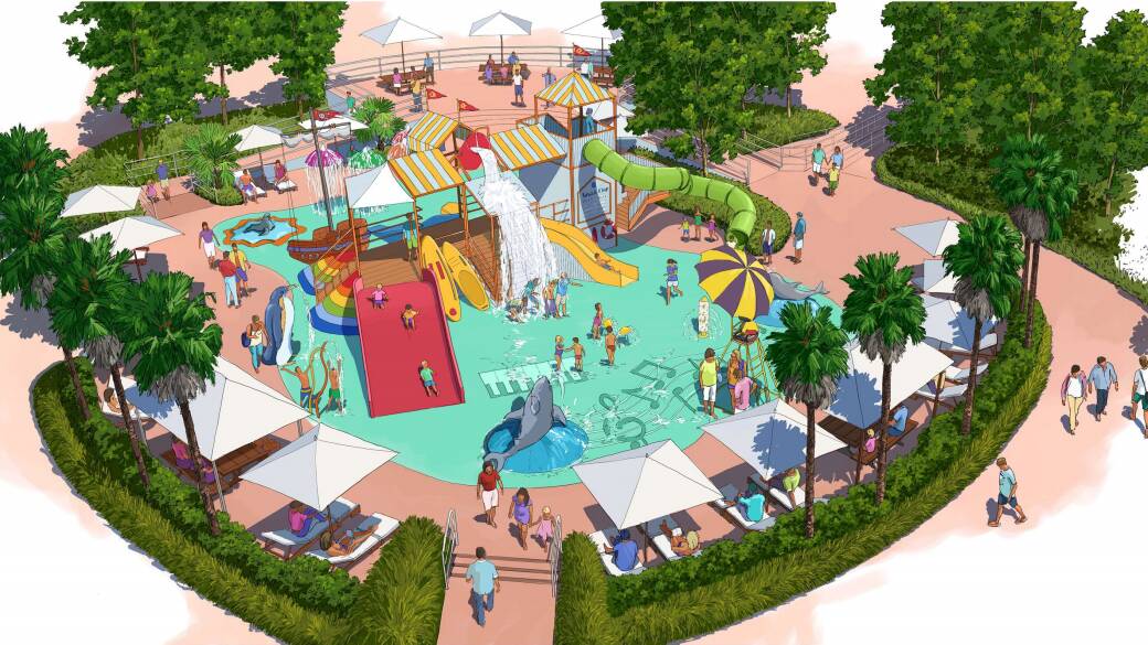 KOALA KOVE: An interactive waterplay zone with wet deck for children and toddlers.  Pictures: Artist Impressions