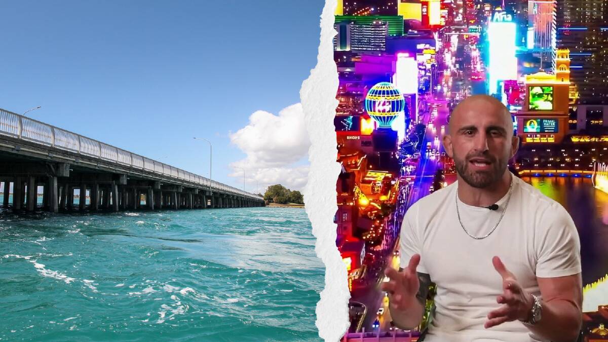 Alexander 'The Great' Volkanovski could be Windang's new tourism ambassador after releasing a video pitting it against Las Vegas. Left image by Anna Warr, right from Instagram.