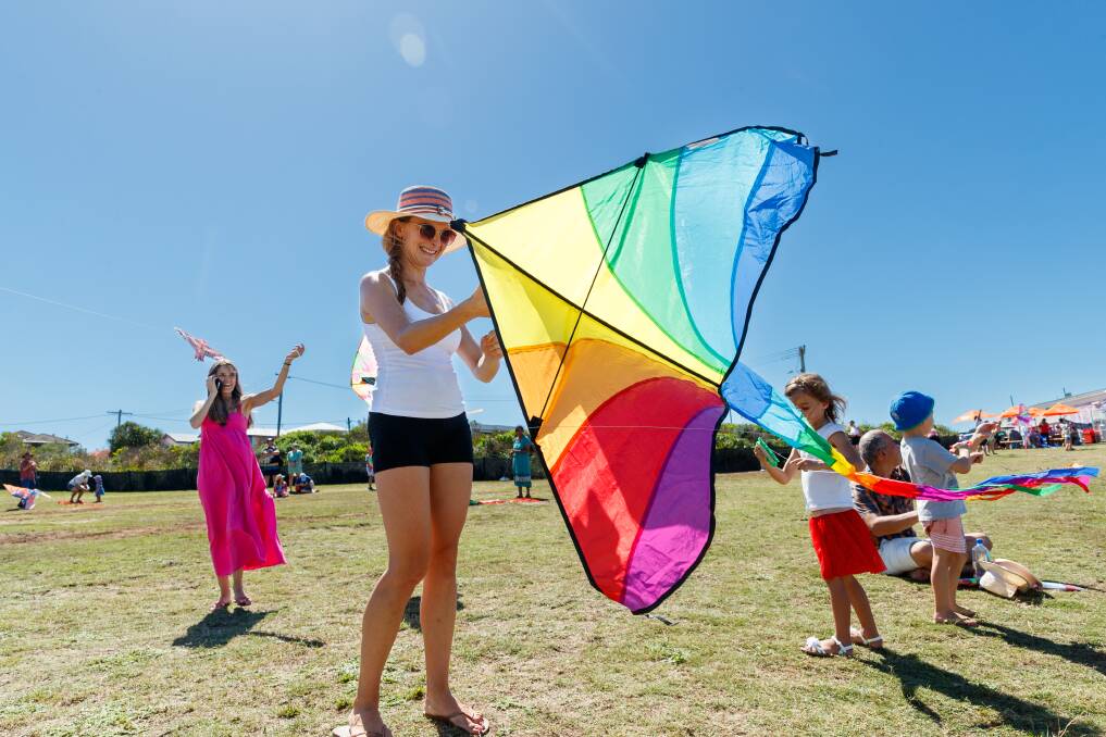 Around 250 people turned out to the recent Kite Festival in Newcastle in March - including Lucilara Guimaraes and Aga Kumorkiewicz, plus children kids Mia, 4, and Paul, 4. Picture by Max Mason-Hubers.