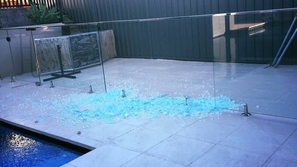 Pool fence shattered. Picture: Nic Yendle