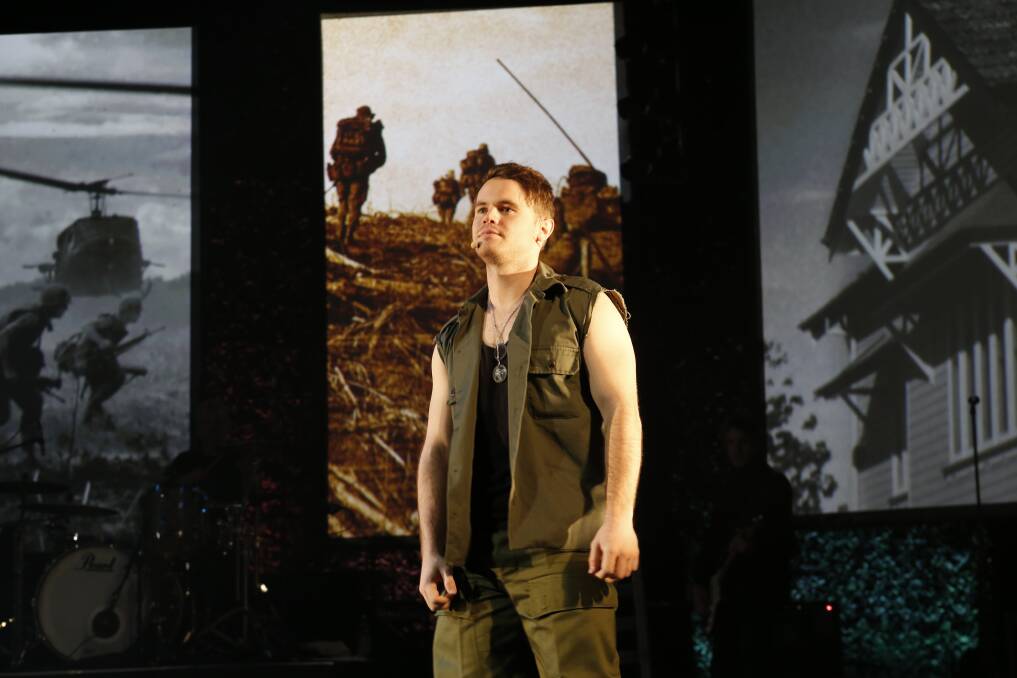 Actor Tom Oliver in the rock musical 'Rolling Thunder Vietnam'. Picture by Jeff Busby.