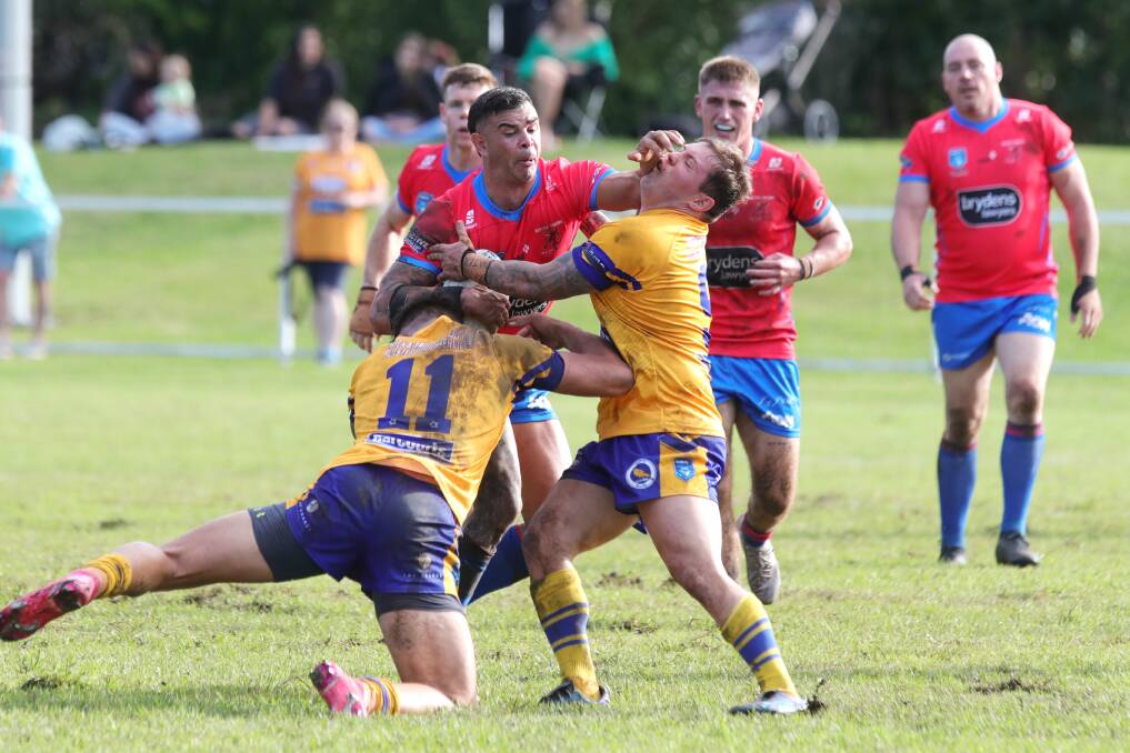 Wests centre Colby Pellow takes on the Dapto defence on Saturday. Picture by Sylvia Liber