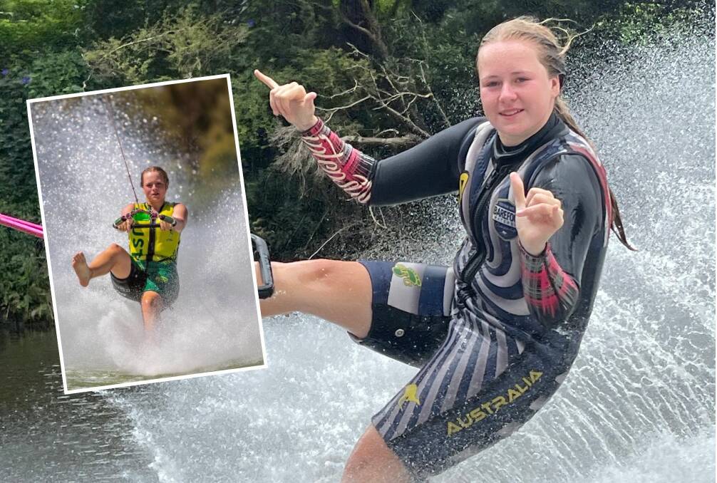 Elle Keen will represent Australia at the barefoot skiiing world championships in Florida in October. Pictures supplied