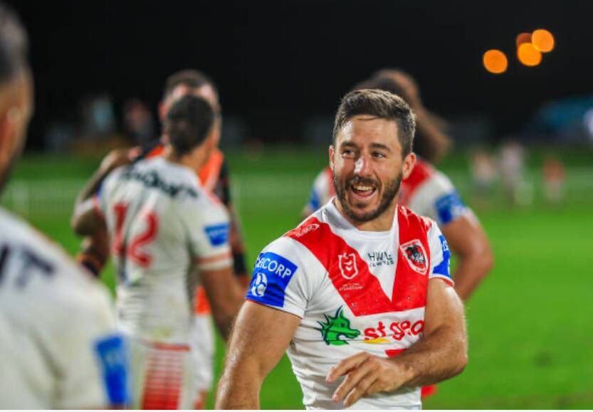 Ben Hunt looks a happy Dragon again. Picture Getty Images