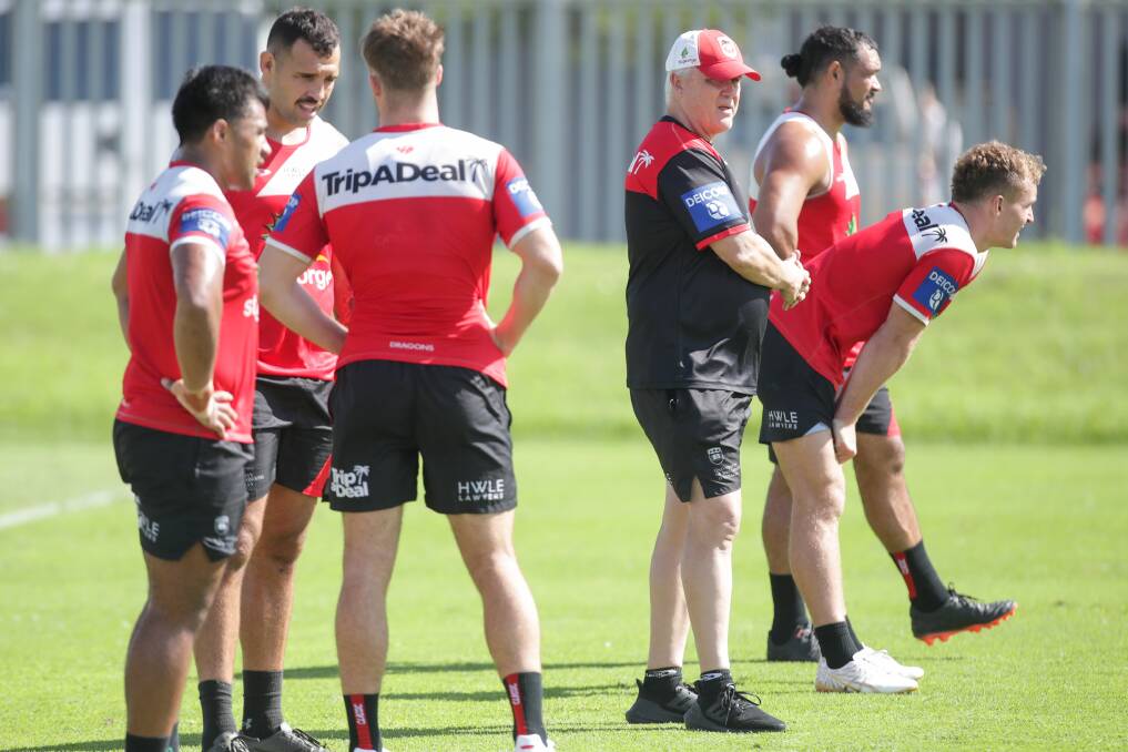 Dragons coach Anthony Griffin feels the Roosters are a more dangerous prospect with Luke Keary and Joey Manu in the halves. Picture by Adam McLean