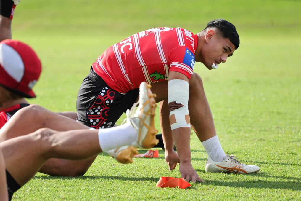 Sione Finau is preparing to reprise his role on the Dragons right wing despite Zac Lomax being named in an extended squad for Friday's clash with the Tigers. Picture by Adam McLean