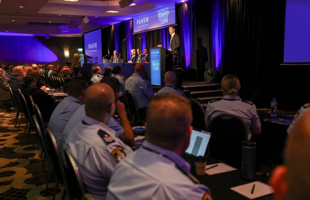 NSW Premier Chris Minns at the Police Association of NSW conference at the Novotel North Beach in Wollongong. Picture by Adam McLean