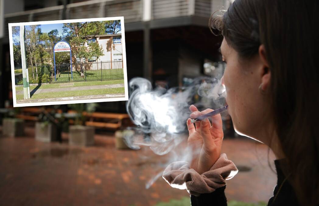 Vaping among young people is causing increasing concern. Inset: Bulli High School.