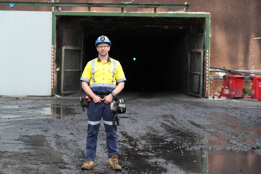 Mine worker Jonathan Caunt in a 2022 picture at Wollongong Resources' Russel Vale pit top. Picture by Adam McLean.