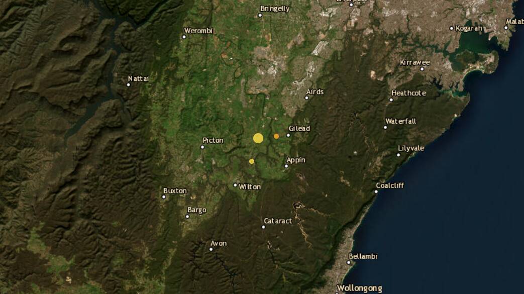 The locations of the three earthquakes. Picture from Geoscience Australia.