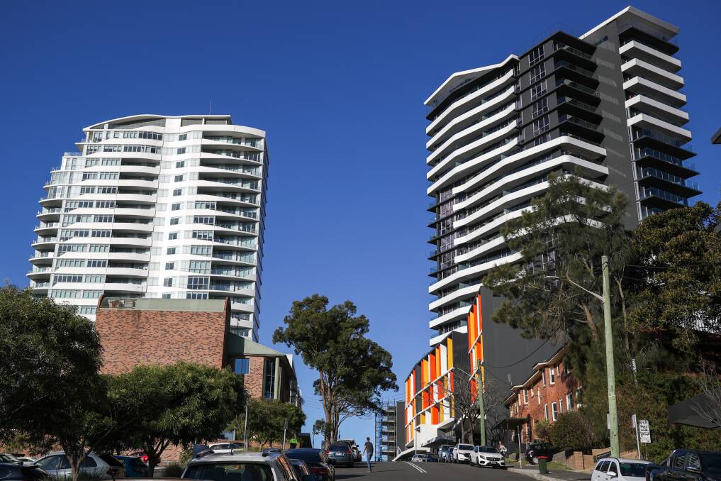Multi-storey apartment blocks in Wollongong's CBD. File picture by Adam McLean