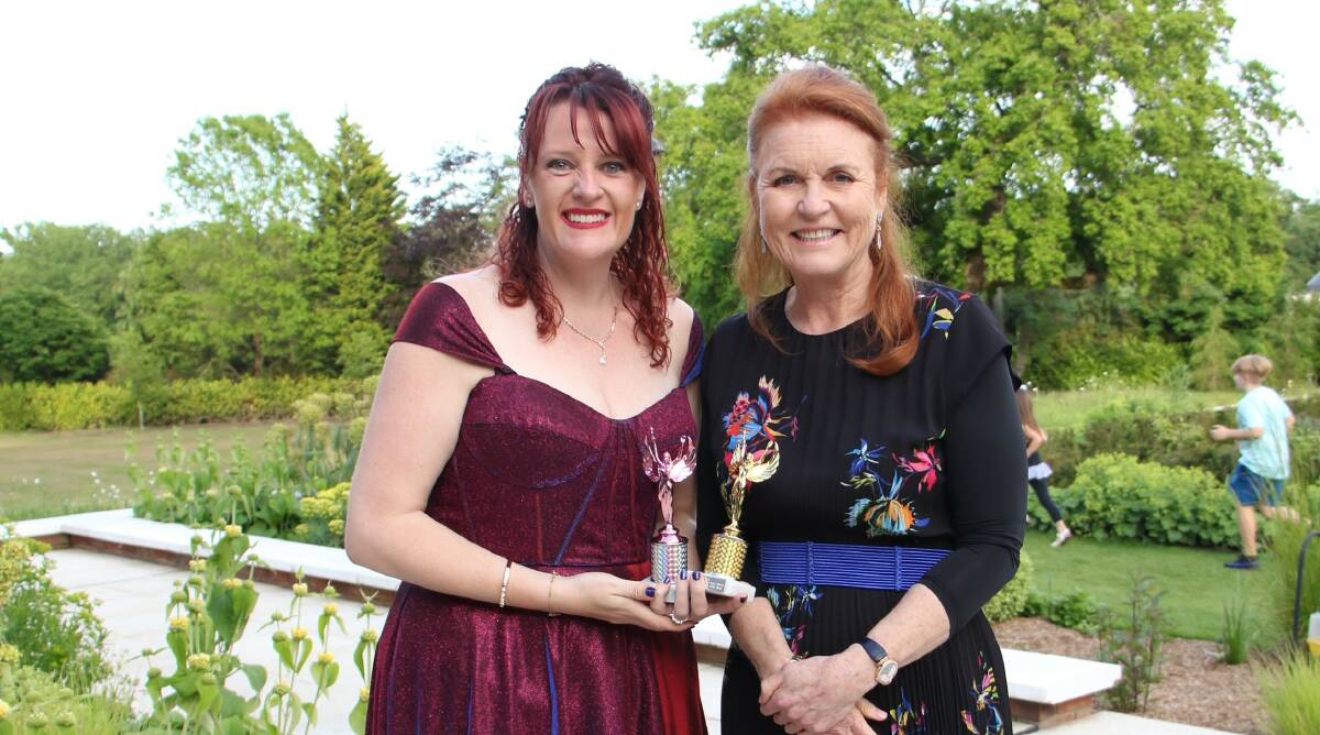 Amy Hall with Sarah Ferguson, Duchess of York. Picture supplied