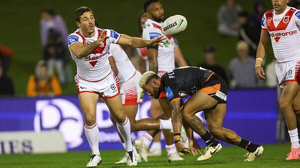 St George Illawarra captain Ben Hunt was one of the Dragons best in their 56-14 hammering of Wests Tigers at WIN Stadium on Friday, June 7, 2024. Picture by Adam McLean