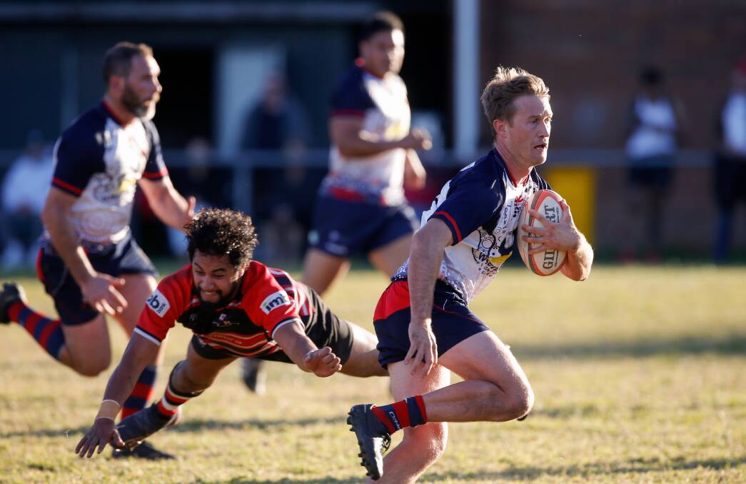 Uni captain Tom Baker was immense in his team's 34-22 win over Tech Waratahs at Saunders Oval on Saturday. Picture by Anna Warr