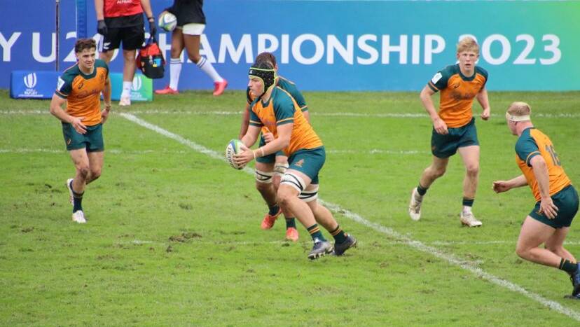 Ollie McCrea played his part in helping the Junior Wallabies down New Zraland on Sunday. Picture supplied.