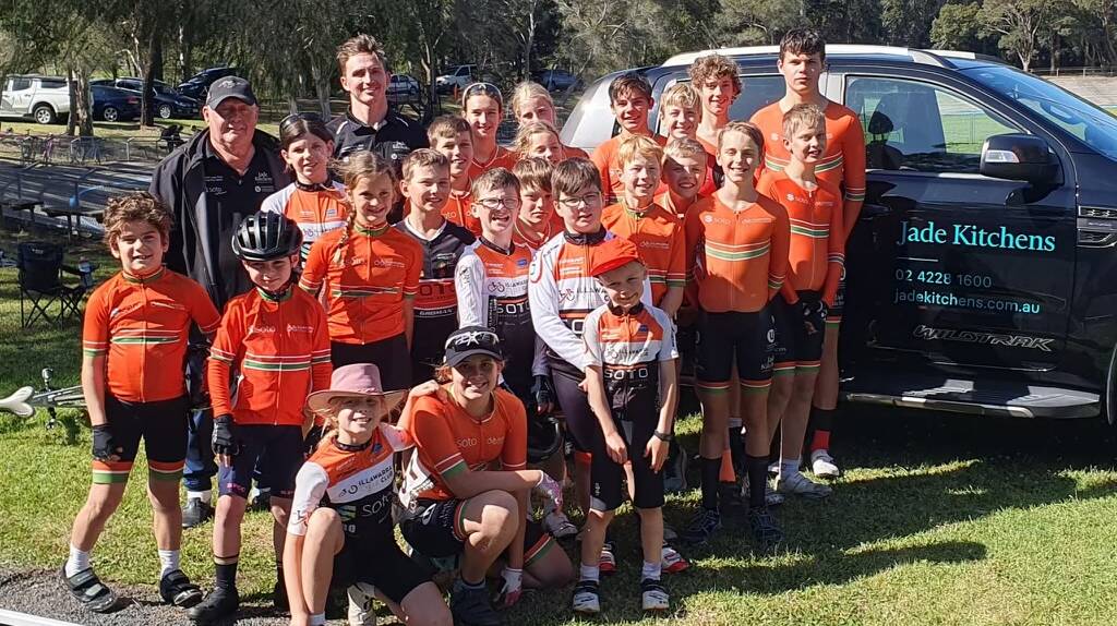 Illawarra Cycle Club's junior development team pictured at the club's 61st annual NSW Open Track Carnival held at Unanderra Velodrome on the last Saturday in October.
