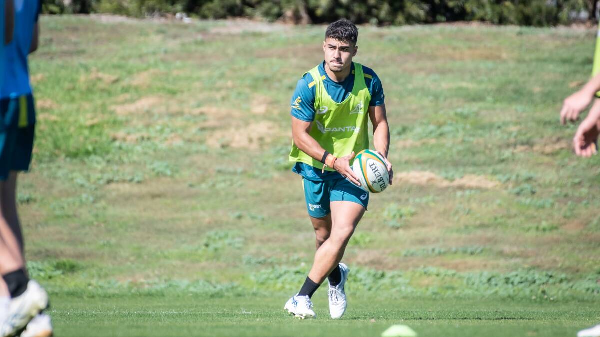 Jackson Ropata in action during the Junior Wallabies training camp. Picture by Karleen Minney.