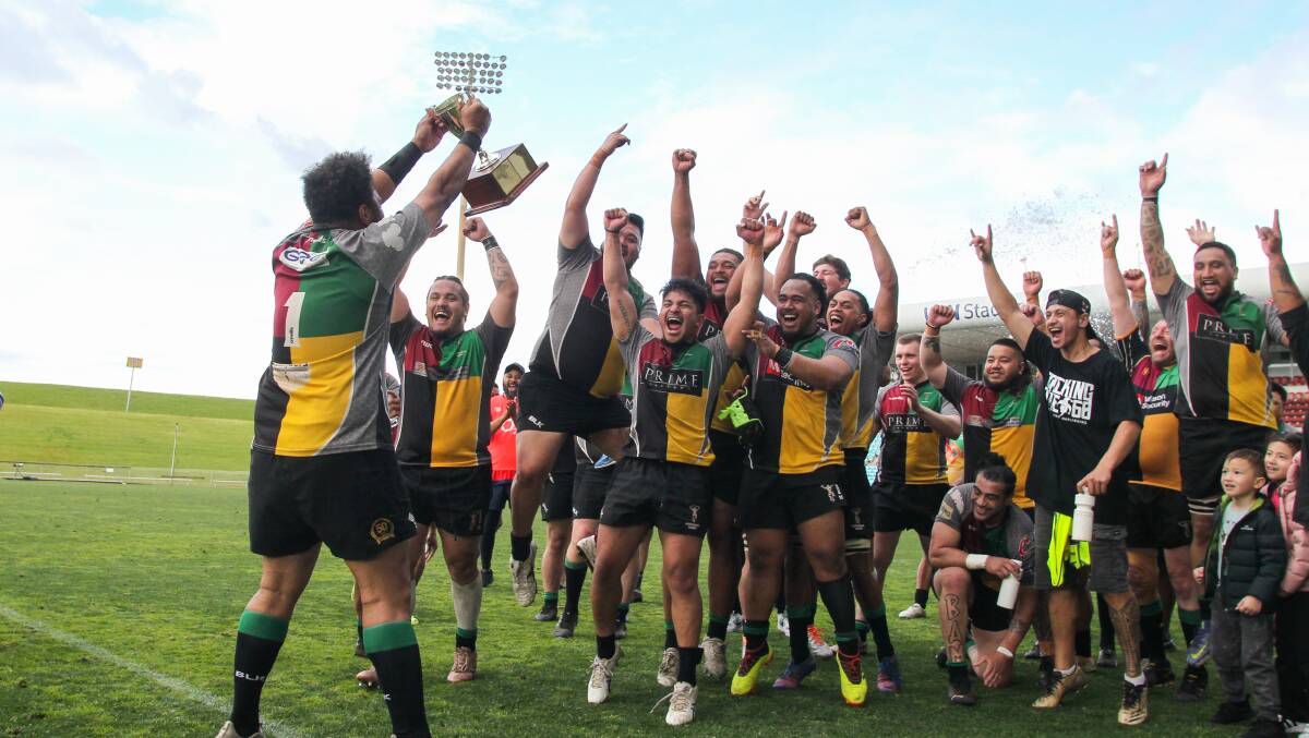 Campbelltown beat Shoalhaven 34-15 to win the Illawarra Rugby second-grade grand final. Picture: Anna Warr