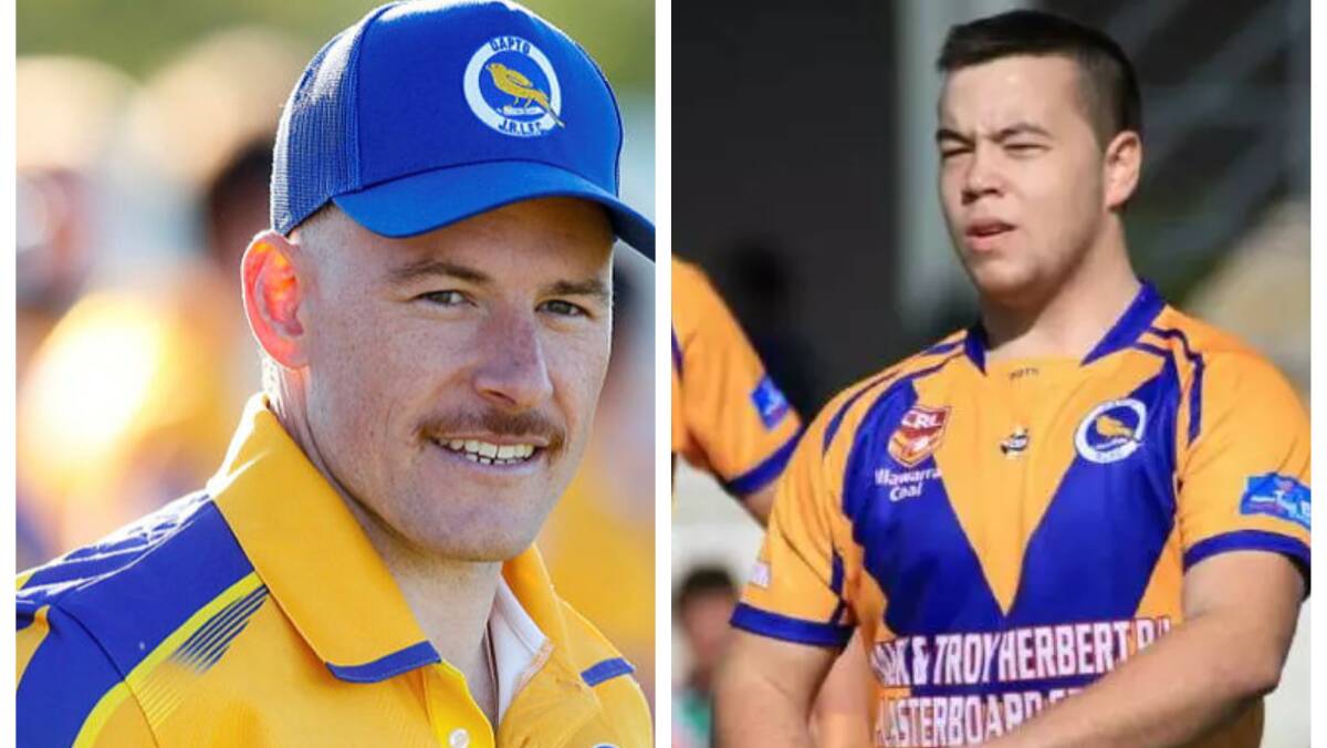 Dapto coach Blake Wallace and the late Tory Brunning. Dapto and Wests will play for the Tory Brunning Memorial Trophy on Saturday, June 29 at Dapto Showground