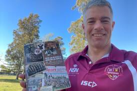 Aaron de Jager with his book Reds and Blacks to Maroon and Whites: a 110 year history of Robertson-Burrawang Rugby League, which he will launch at Robertson Put on Saturday, July 20 from 5.30pm. Picture supplied