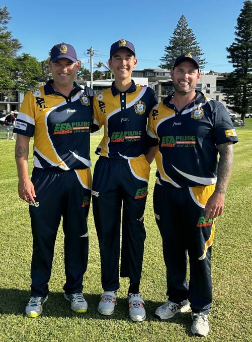 Lake Illawarra cricketers Brendan, Jarryd and Kerrod White. Picture supplied