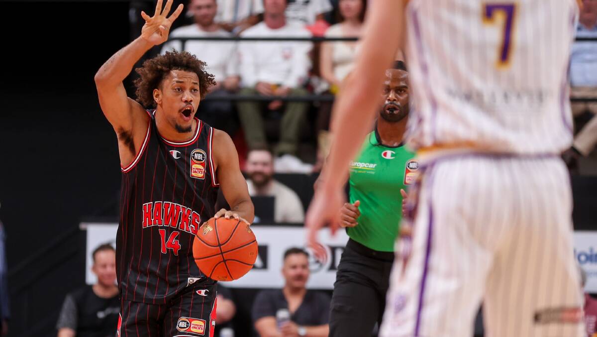 Hawks player Biwali Bayles in action against the Sydney Kings earlier this NBL season. Picture by Adam McLean
