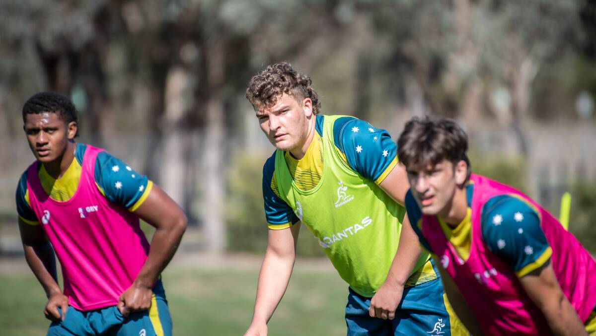Ollie McCrea (middle) has realised his Junior Wallaby dream. Picture by Karleen Minney
