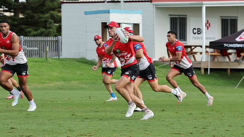 Kyle Flanagan, pictured training in Wollongong, is one three newcomers named to make their St George Illawarra debuts against Gold Coast Titans this Saturday night. Picture by Robert Peet 