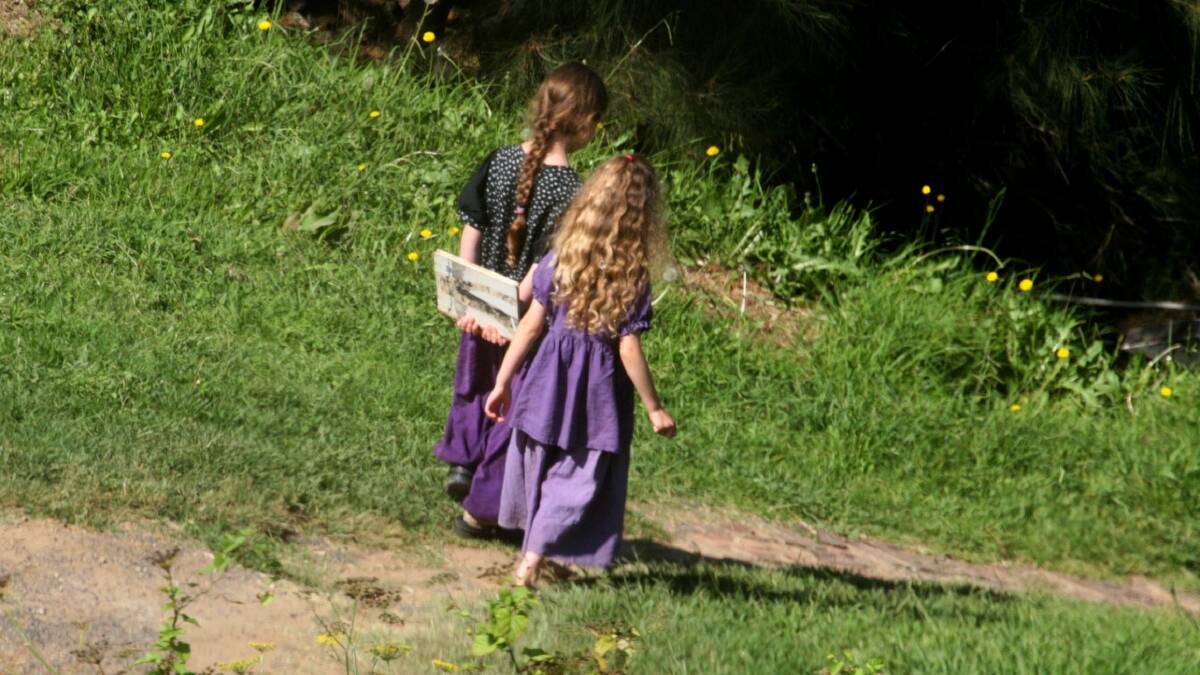 Two girls at Peppercorn Creek Farm in 2008.