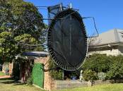 A trampoline wedged in the front yard of a property on Yellagong Street in West Wollongong. Picture Facebook.