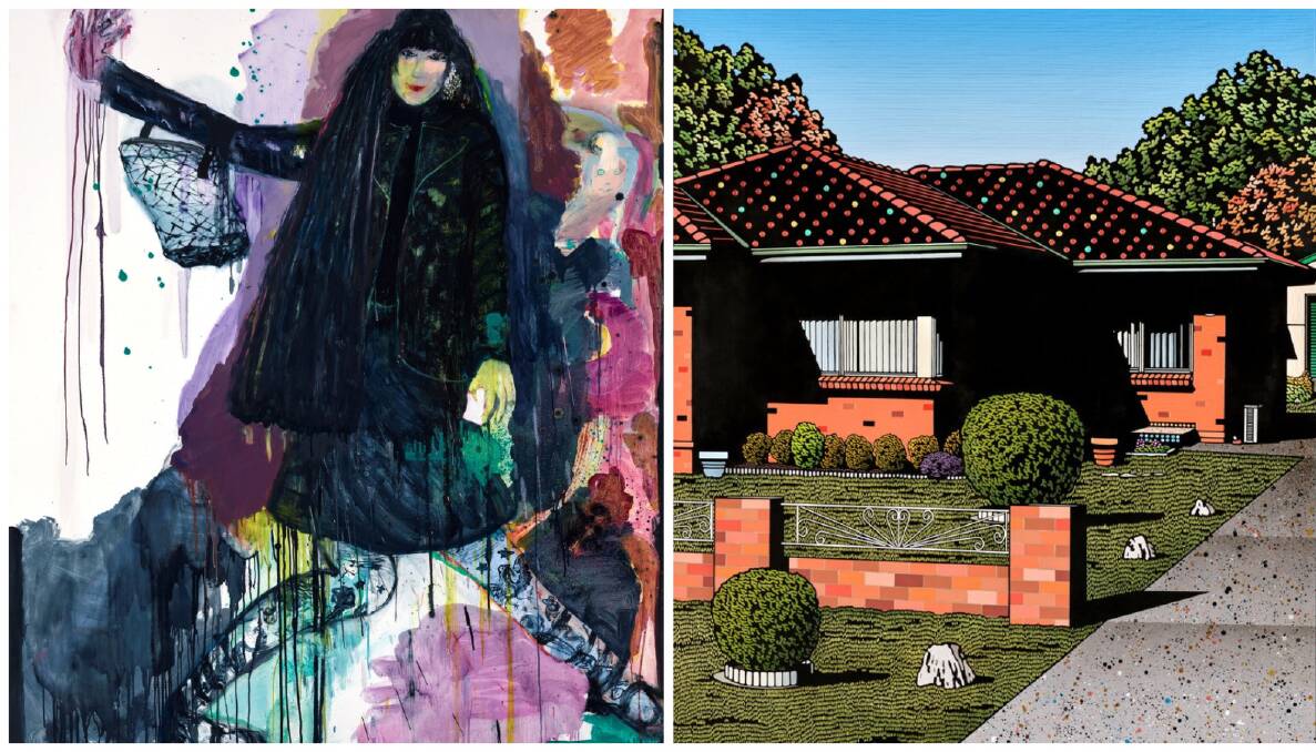 Artworks selected for the Archibald and Wynne prizes by Karen Black, left, and Christopher Zanko. 