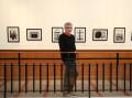 Jonathan Cooper stands in front of his Life Line exhibition in Wollongong Art Gallery. Picture by Robert Peet