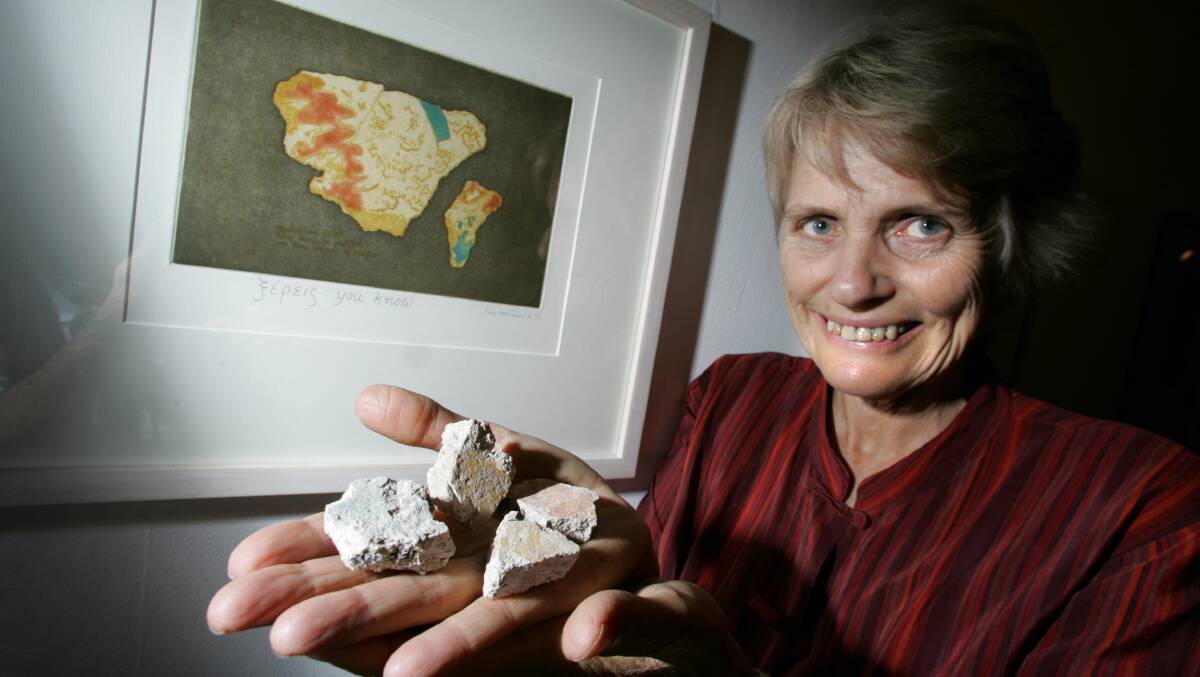 Wood Conroy pictured in 2006, ahead of her trip to Cyprus, where she was working with the University of Sydney's Paphos Theatre Excavation Project.