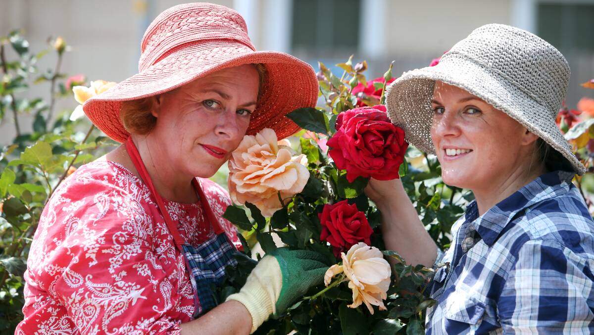Elizabeth Burnett and Jen Hampshire at the Illawarra Rose Society's spring festival in 2017.