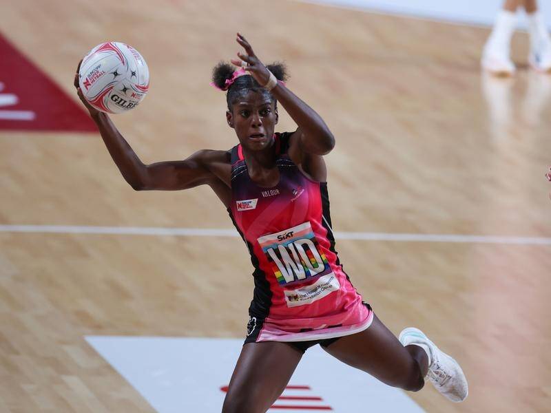 Adelaide's Latanya Wilson brought up her Super Netball half-century in style against the NSW Swifts. (Matt Turner/AAP PHOTOS)