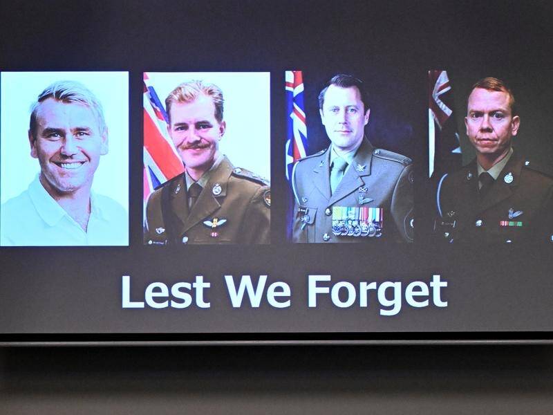 Four ADF members died when their helicopter crashed during a training exercise. (Darren England/AAP PHOTOS)