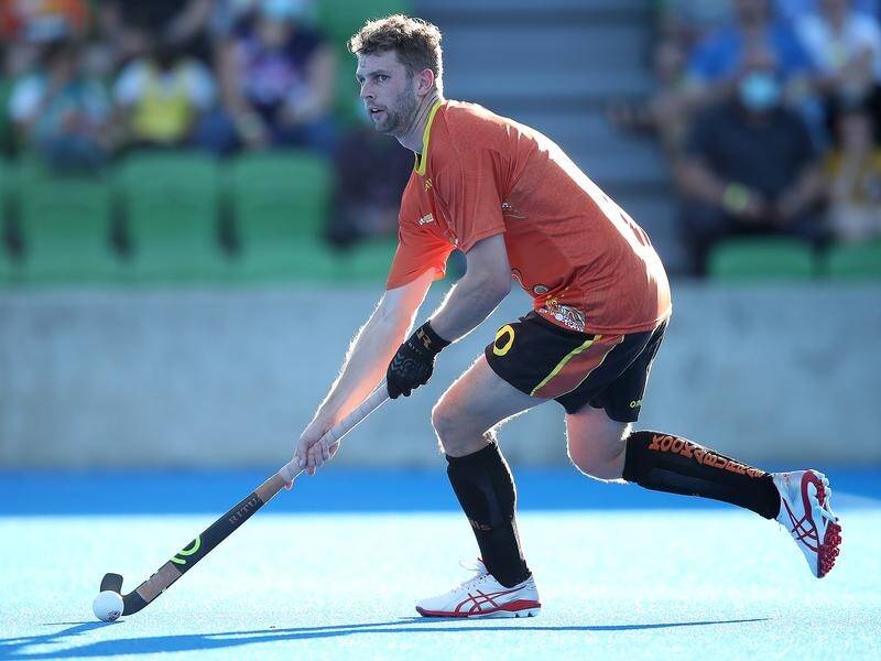 Josh Beltz has been selected in a 22-man Australia squad to play FIH Pro League games. (Gary Day/AAP PHOTOS)