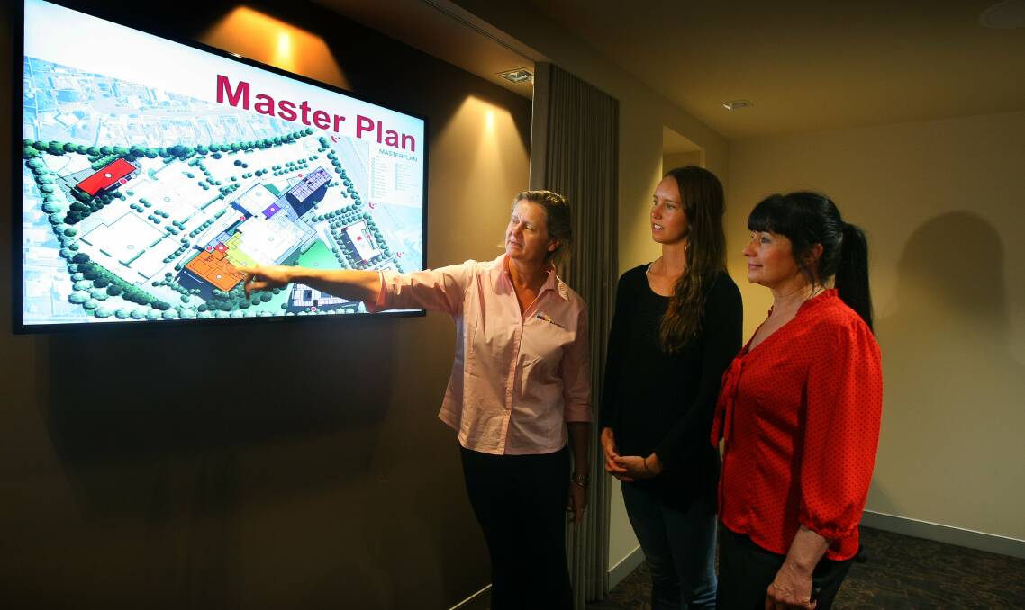 The Shellharbour Club unveils grand plans with Susie McKeon from the McKeon Swim School, Emma Mckeon and Debbie Cosmos CEO from the club.