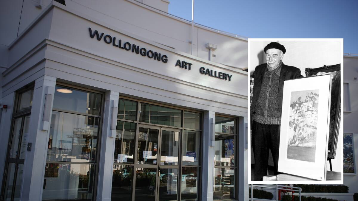It's time to sell off artworks gifted by Bob Srederas (inset) to Wollongong Art Gallery, Sydney Jewish Museum resident historian Emeritus Professor Konrad Kwiet says. Picture (main) Adam McLean, supplied
