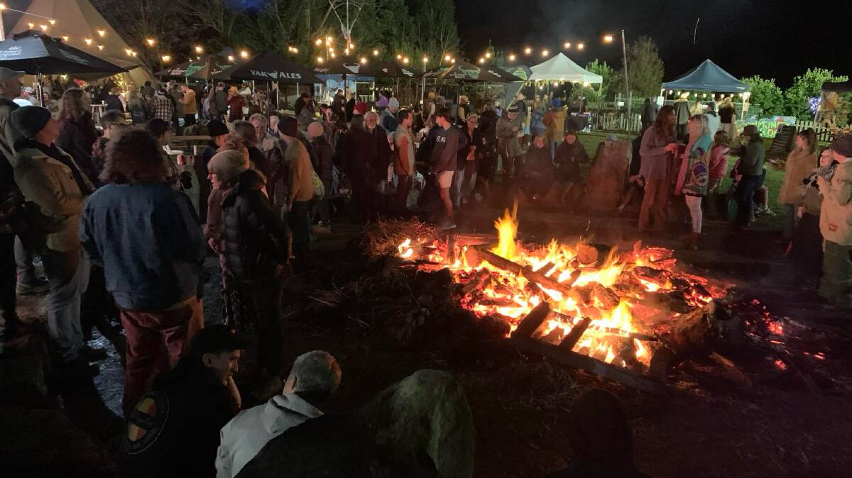 A huge open bonfire was a hit with the crowds at the Kangaroo Valley Reggae Fest on Saturday, May 18, 2024. Picture by Natalie Harker
