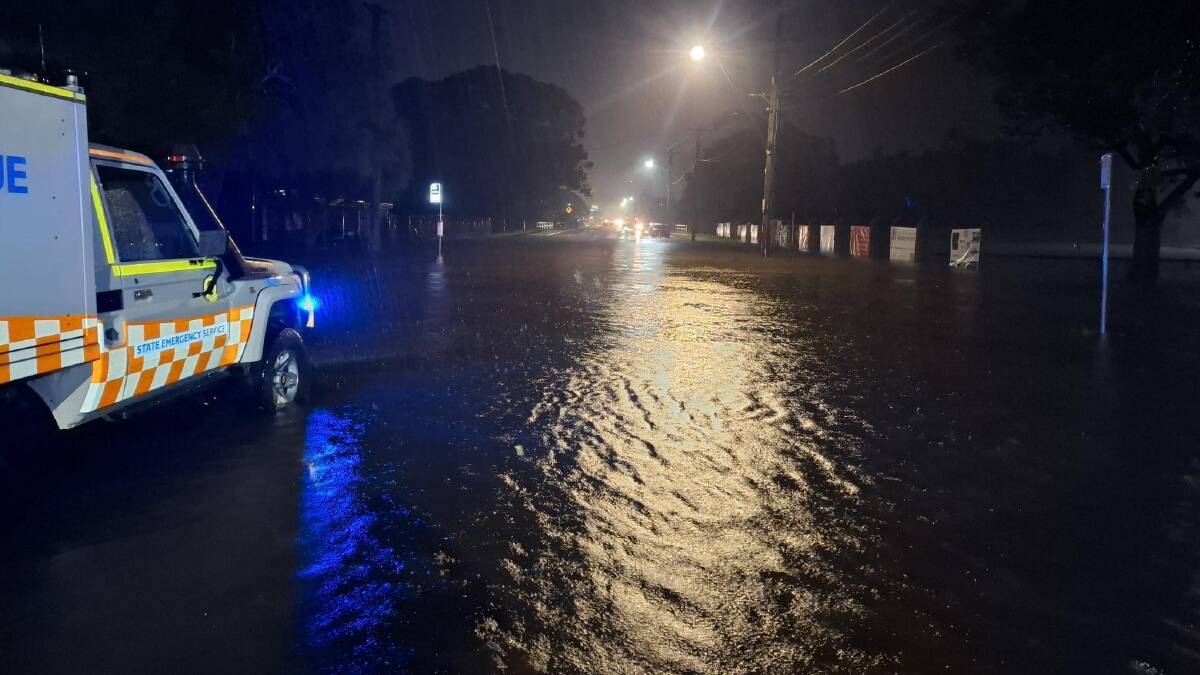 Flooded roads overnight in the Illawarra. Picture by Wollongong SES 