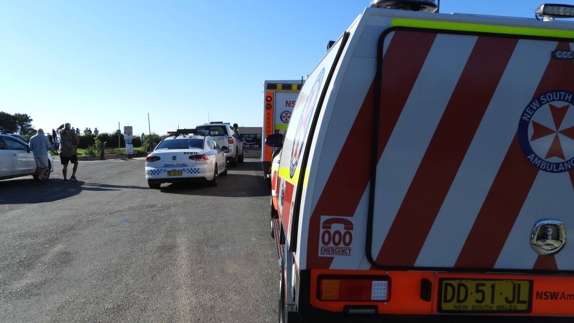 Emergency services at Seven Mile Beach after a person was pulled from the water at 8.45am on Monday, May 27, 2024. Picture by Darren Malone